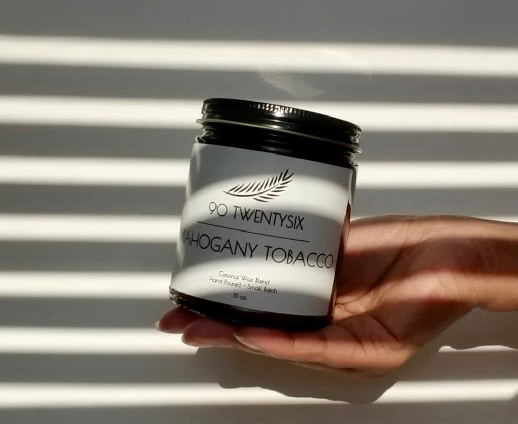 tobacco mahogany candle Mahogany Candle – 90twentysix